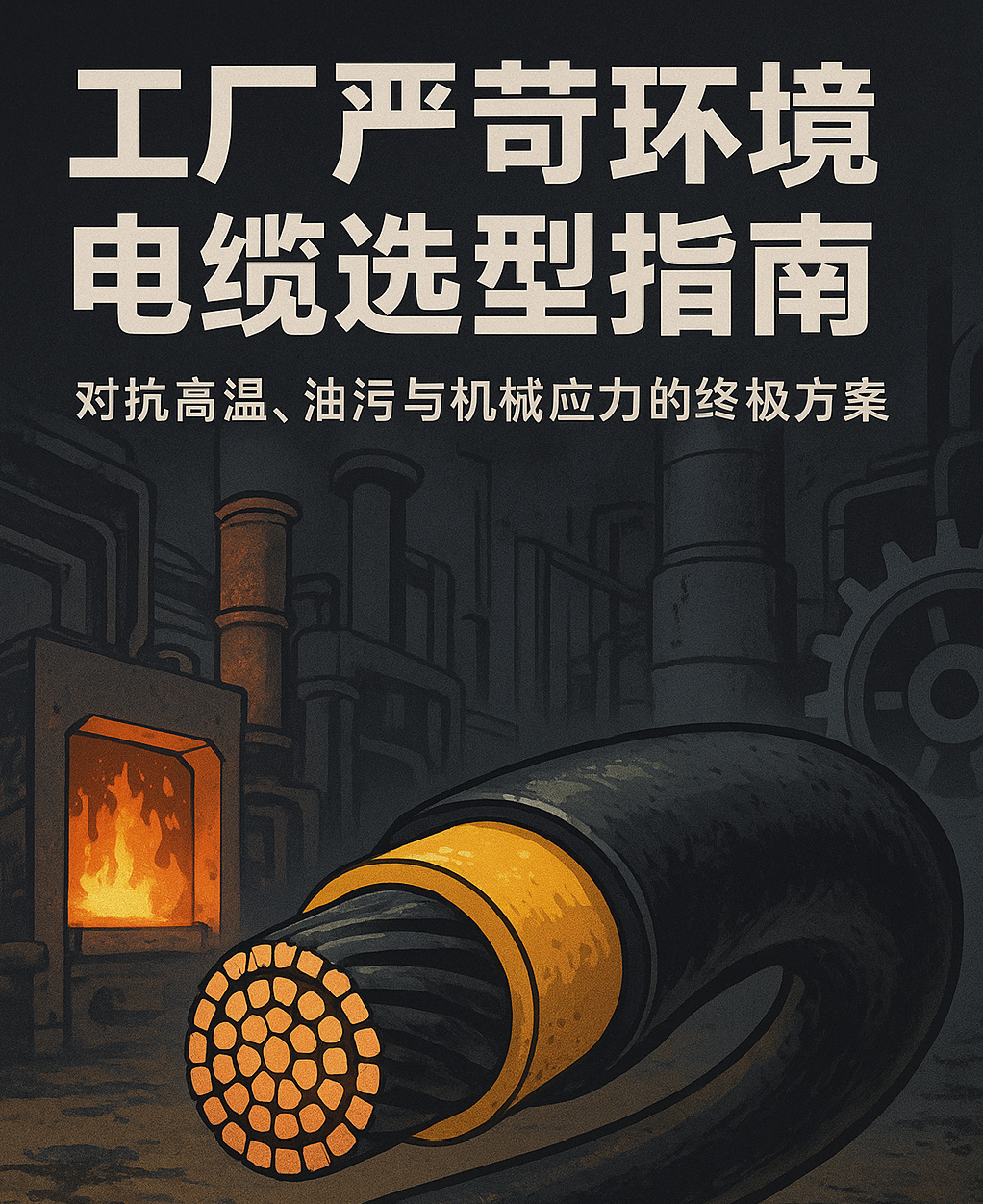 ​工厂严苛环境电缆选型指南：对抗高温、油污与机械应力的终极方案