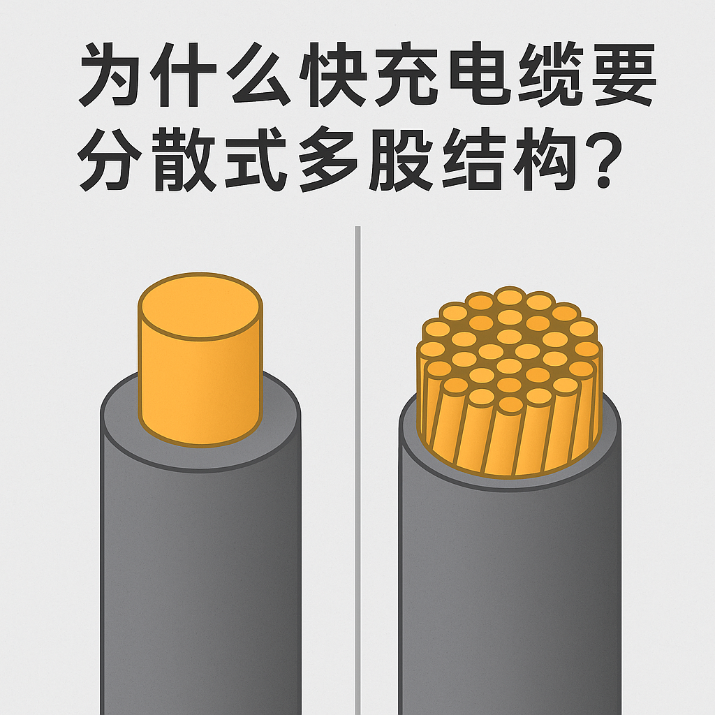 为什么快充电缆要采用分散式多股结构？核心原因其实有 5 个